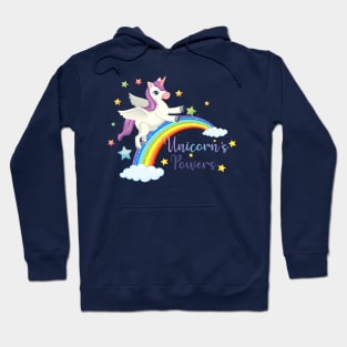 Unicorn power sign on white background Hoodie